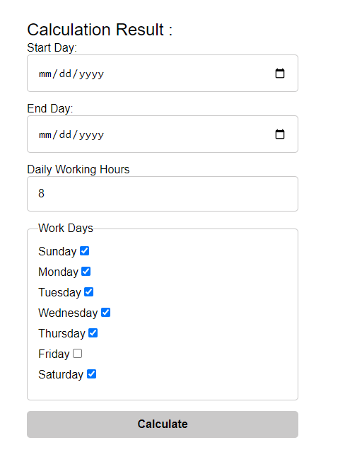 Works Hour Calculator